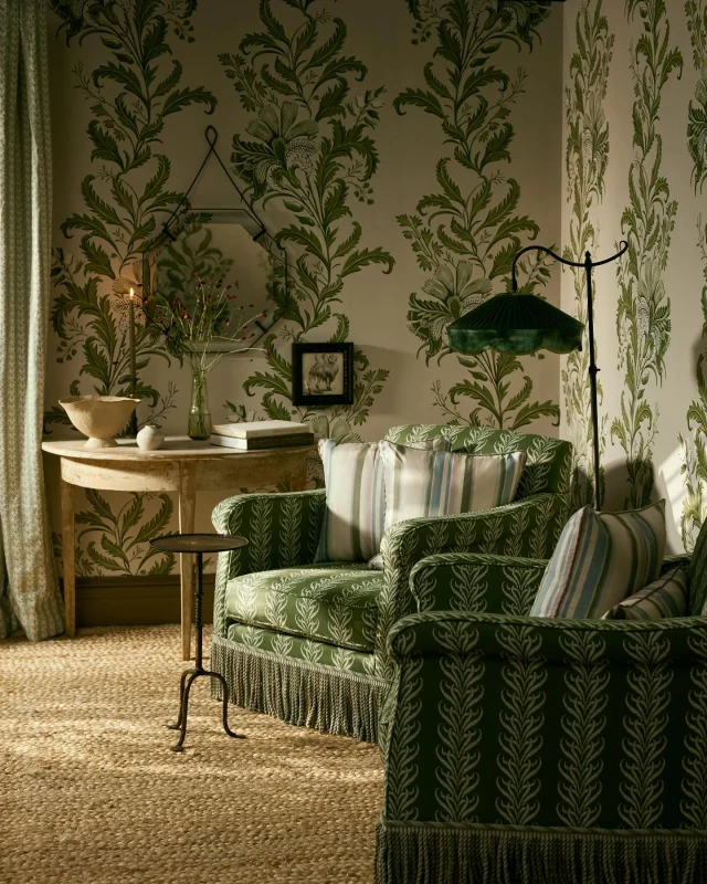 For the love of green! 🌿 

New imagery from our recent photoshoot and a combination of four CINNY linens and our much loved James Wallpaper, taken from both house collections. I hope you love this beautiful interior as much as we do and showing how greens can all work effortlessly together to create a serene and calm space.

As shown:
Curtains - Maggie in Banana Palm
Wallpaper - James in Bertram
Armchairs - Lorcan Reverse in Banana Palm
Cushions - Marni Stripe in Provence

Massive thank you to our team: @_tobymitchell (Photographer) @katefrench_creative (Stylist).