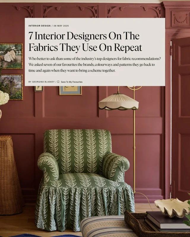 Thank you to @uns.hobbs_interiors for the kindest words, I will always love how you design! 💛 Absolutely buzzing to see our Lorcan Reverse fabric in Banana Palm 🌿 featured in this @sheerluxe article. Such a joy to be included!