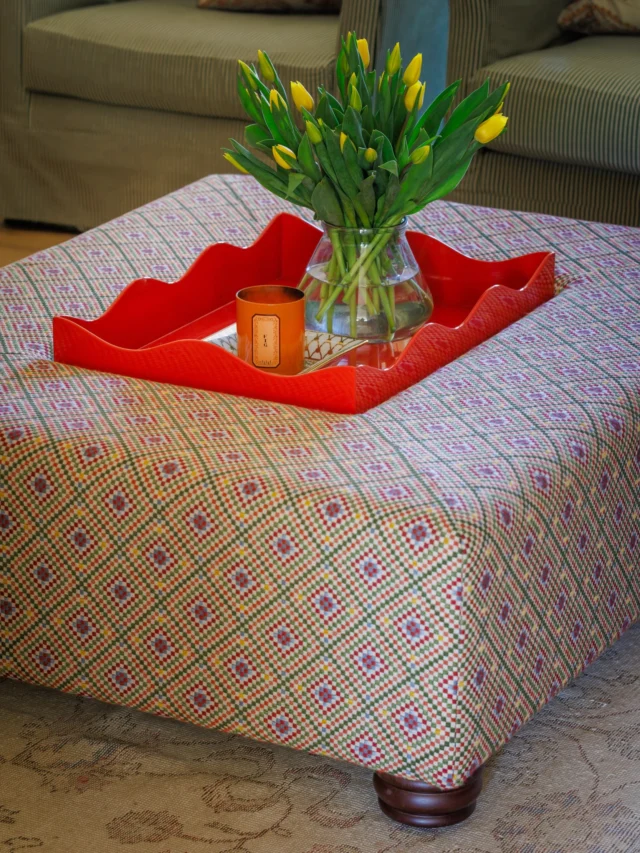 Alexander is the boldest of our weaves collection. Colourful and graphic, with a generous pattern that has plenty of presence 💛

Pictured here is the centre point of our playroom, the Big Friendly Ottoman by the wonderful @alicecrawleyinteriors 😍